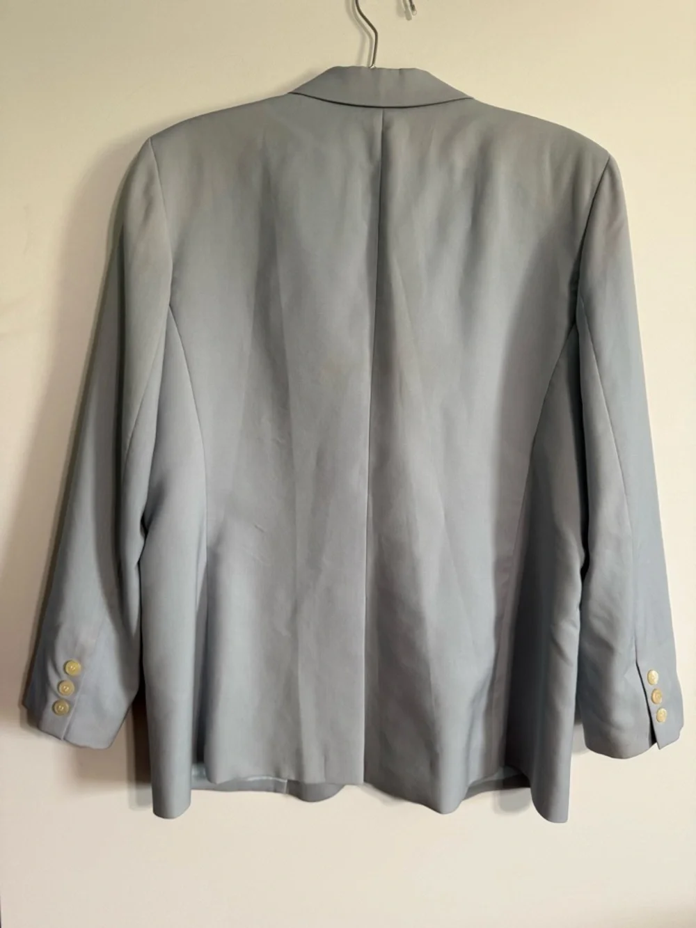 Brooks Brothers Light Blue Wool Suit Set Blazer Jacket & Pants Size 14 Flaws